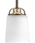 West Village 1-Light Etched Double Prismatic Glass Farmhouse Pendant Light Antique Bronze