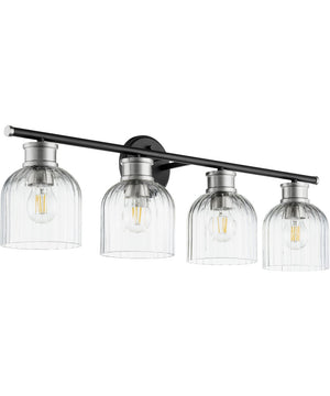 Monarch 4-light Bath Vanity Light Noir w/ Satin Nickel