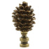 Painted Resin Pinecone Lamp Finial with Antiqued Brass Base 2.75"h