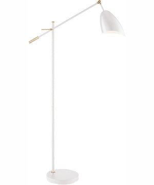Tanko 1-Light Metal Floor Lamp Antique Brass/White