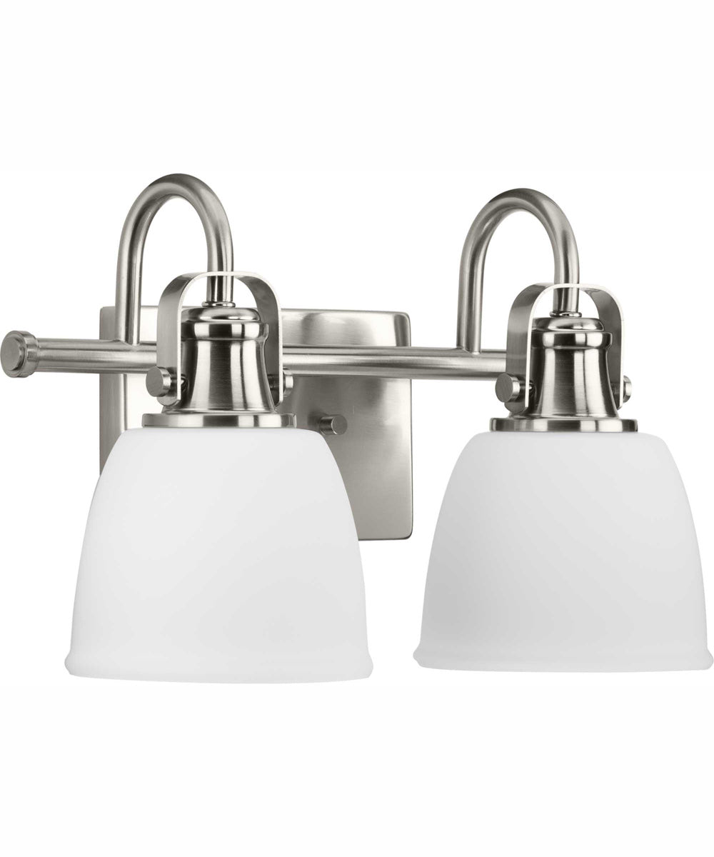 Preston 2-Light Coastal Bath Vanity Light Brushed Nickel