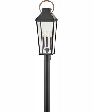 Dawson 3-Light Large Post Top or Pier Mount Lantern in Black