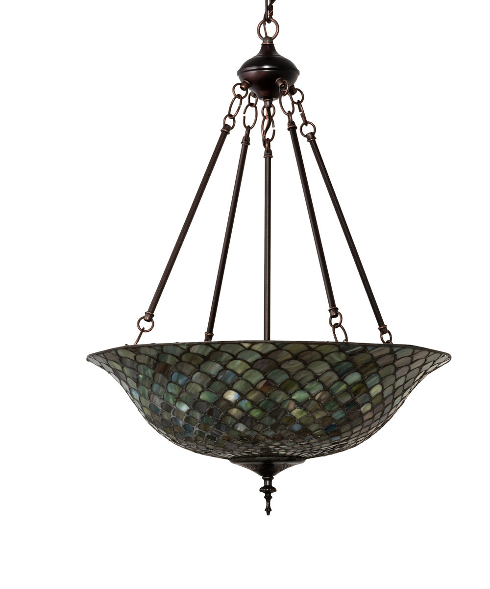 20" Wide Tiffany Fishscale Inverted Pendant