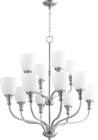 34"W Richmond 12-light Chandelier Satin Nickel