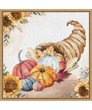 Framed Harvest Cornucopia by Art Nd Canvas Wall Art Print (22  W x 22  H), Sylvie Maple Frame
