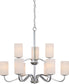 32"W Willow 9-Light Chandelier Polished Nickel