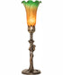 15" High Amber/Green Tiffany Pond Lily Nouveau Lady Accent Lamp