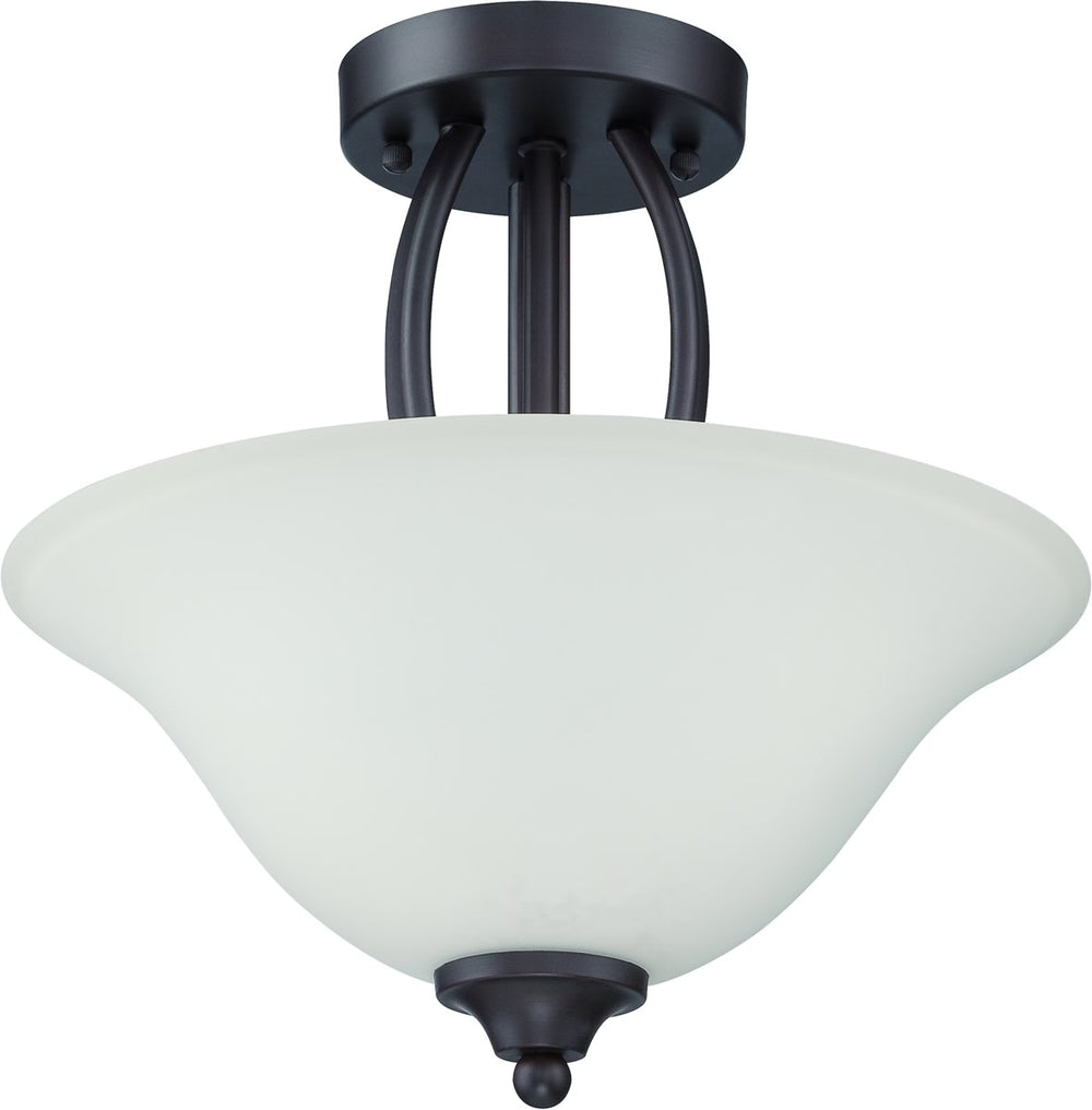 14"W Northlake 2-Light Semi Flush/Pendant Light Aged Bronze Brushed