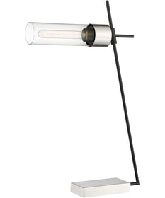 Tomlin 1-Light Table Lamp Chrome/Black/Clear Glass