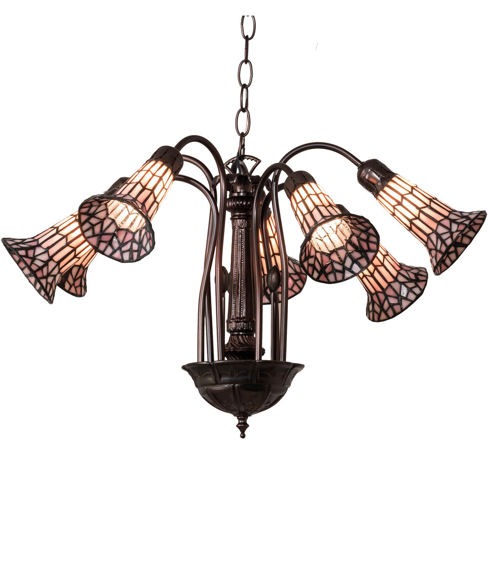 26" Wide Tiffany Pond Lily 7 Light Chandelier