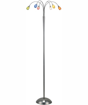 Festive Collection 6-Light 6-Light Floor Lamp Ps With Multi Glass Shade