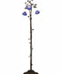 58" High Blue/White Pond Lily 3 Light Floor Lamp