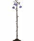 58" High Blue/White Pond Lily 3 Light Floor Lamp