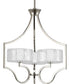 Caress 3-Light Clear Water Glass Luxe Chandelier Light Polished Nickel