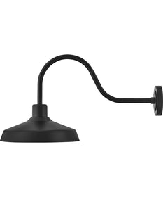 Forge Coastal Elements  1-Light Medium Wall Mount Lantern in Black