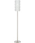 Pandora 1-Light Floor Lamp Brushed Nickel/White Metal Cut Shade