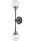Poppy 2-Light Two Light Sconce in Black with Brushed Nickel accents