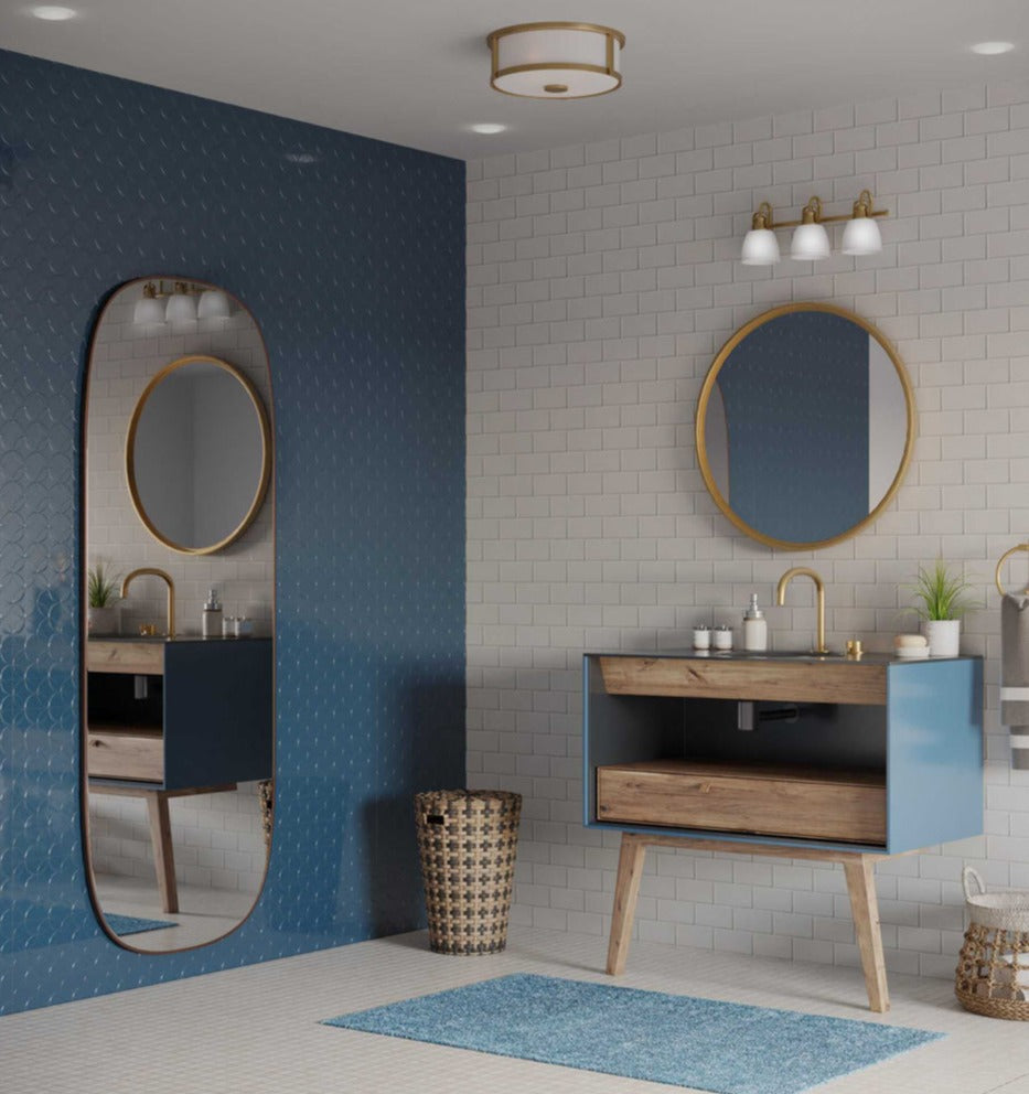 Presto 3-Light Coastal Bath Vanity Light Vintage Brass