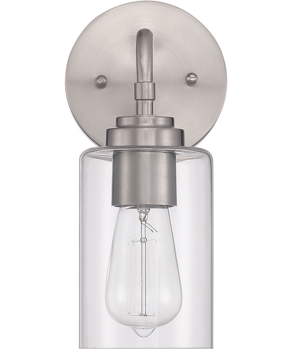 Stowe 1-Light Wall Sconce Brushed Polished Nickel