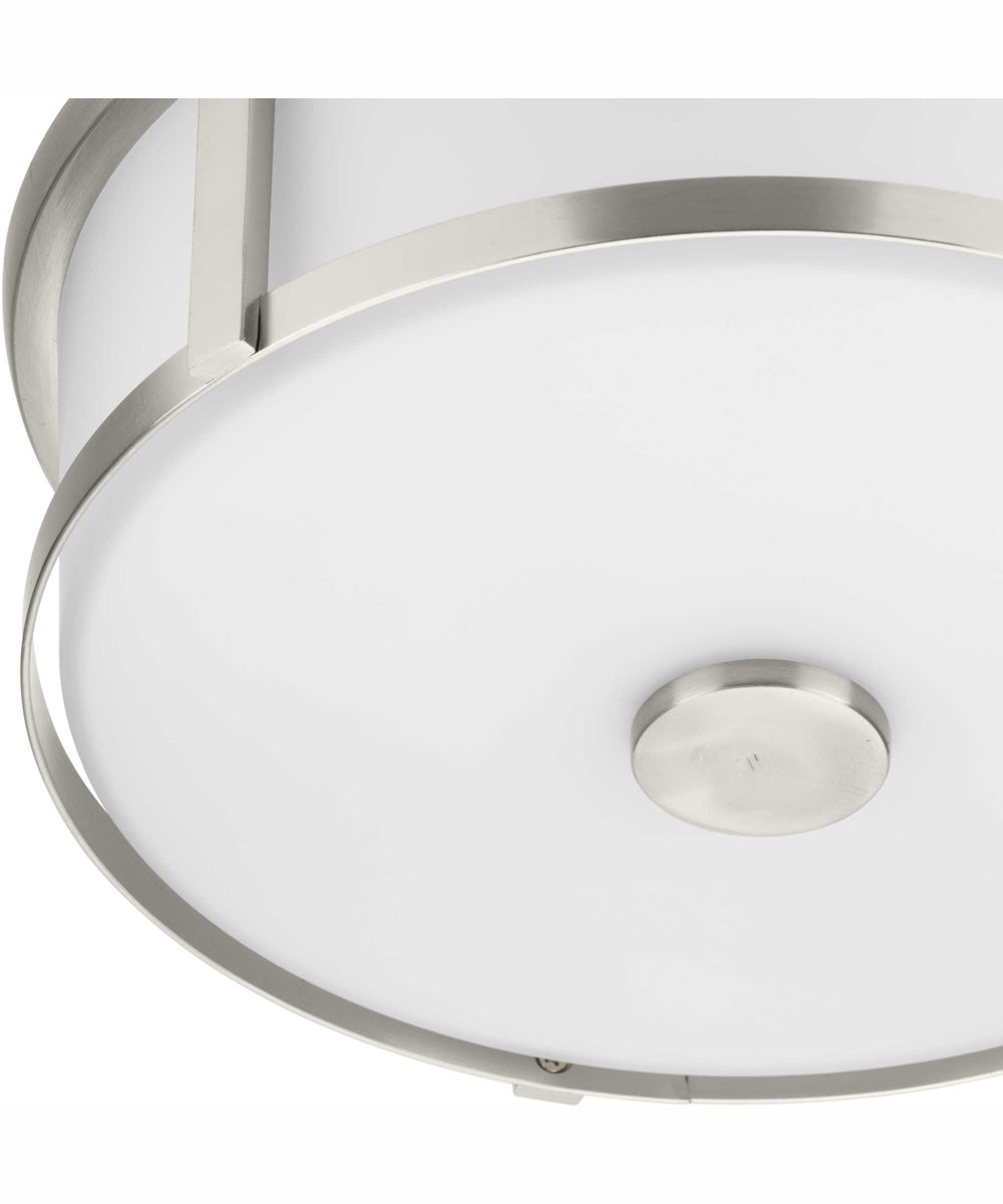 Gilliam 12--5/8 in. 2-Light New Traditional Flush Mount Brushed Nickel