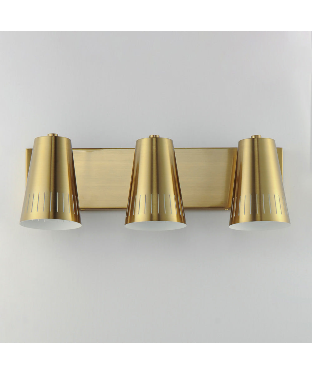 Helsinki 3-Light Bath Vanity Natural Aged Brass