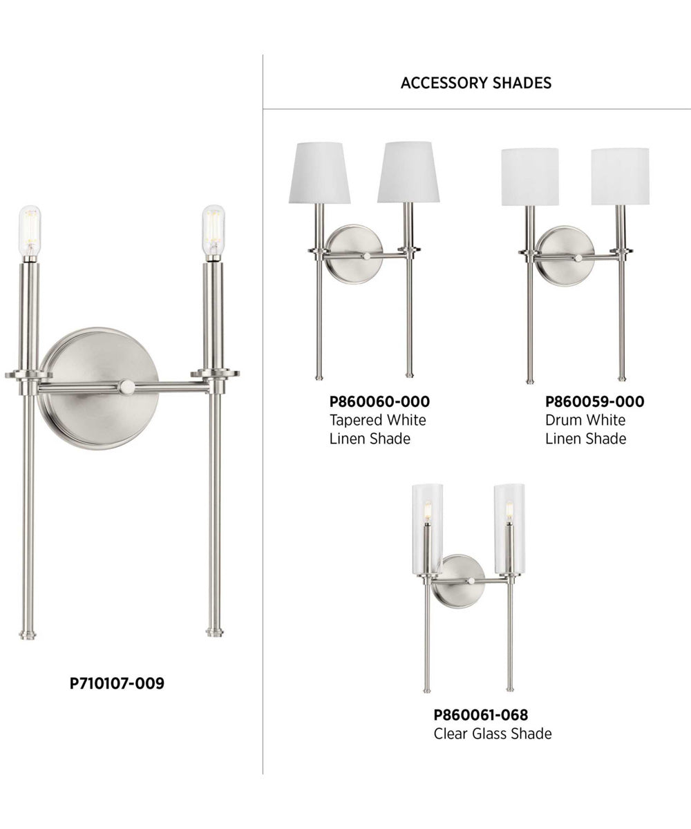 Elara 2-Light New Traditional Wall Light Brushed Nickel