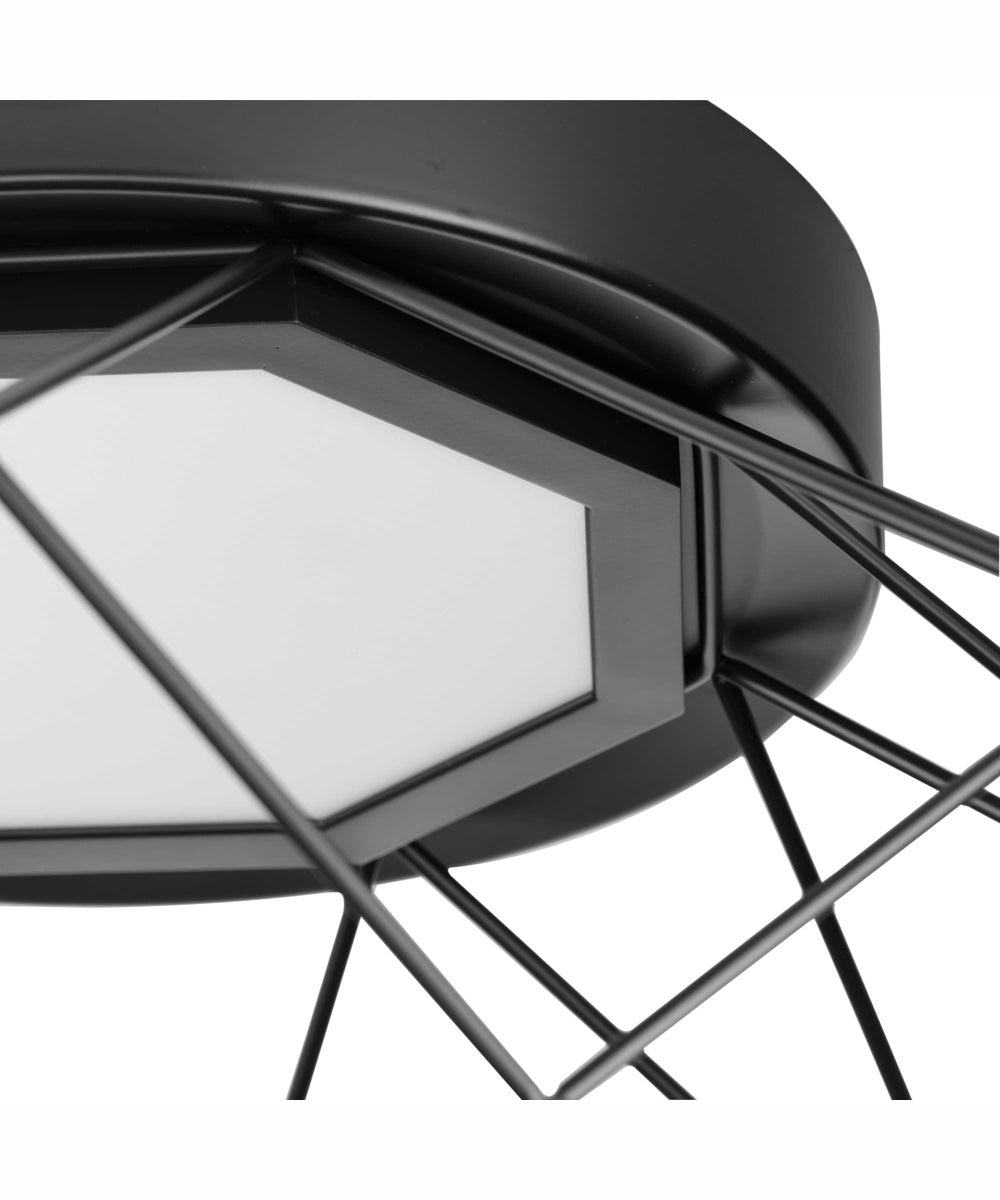 Geodesic LED Modern Flush Mount Light Matte Black