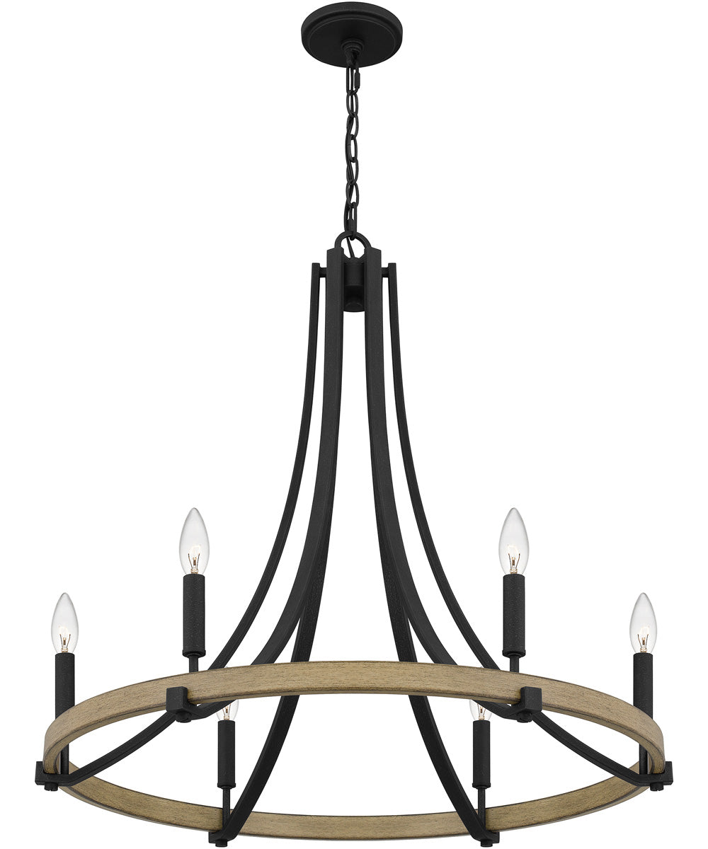 Colombes 6-light Chandelier Grey Ash