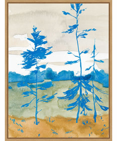 Framed Cerulean Spruce Trees II by Jacob Green Canvas Wall Art Print (23  W x 30  H), Sylvie Maple Frame