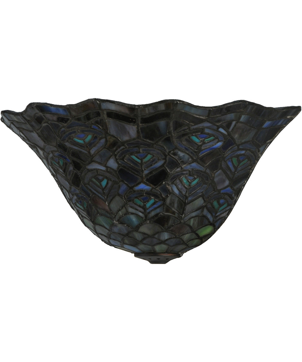 13"W Peacock Feather Wall Sconce