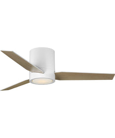 Braden 44" 3-Blade Matte White LED Mid-Century Modern Indoor Hugger Ceiling Fan Satin White
