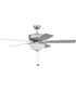 52" Pro Plus 211 White Bowl Light Kit 2-Light LED Indoor/Outdoor Ceiling Fan (Blades Included) Brushed Satin Nickel