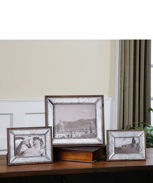 14"H Daria Antique Mirror Photo Frames Set of 3