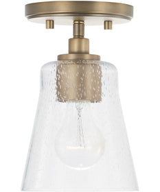 Baker 1-Light Dual-Mount Pendant/Semi-Flush Mount Aged Brass