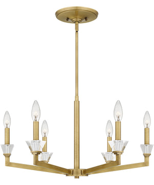 Lottie 6-light Chandelier Aged Brass