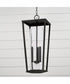 Elliott 3-Light Outdoor Hanging-Lantern Rain or Shine - Black