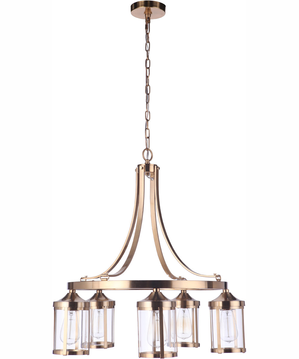 Elliot 5-Light Chandelier Satin Brass
