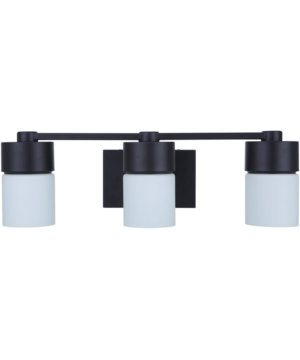 District 3-Light Bath Vanity Light Flat Black