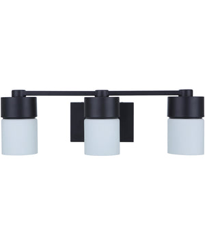 District 3-Light Bath Vanity Light Flat Black