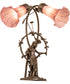 17" High Lavender Tiffany Pond Lily 2 Light Trellis Girl Accent Lamp