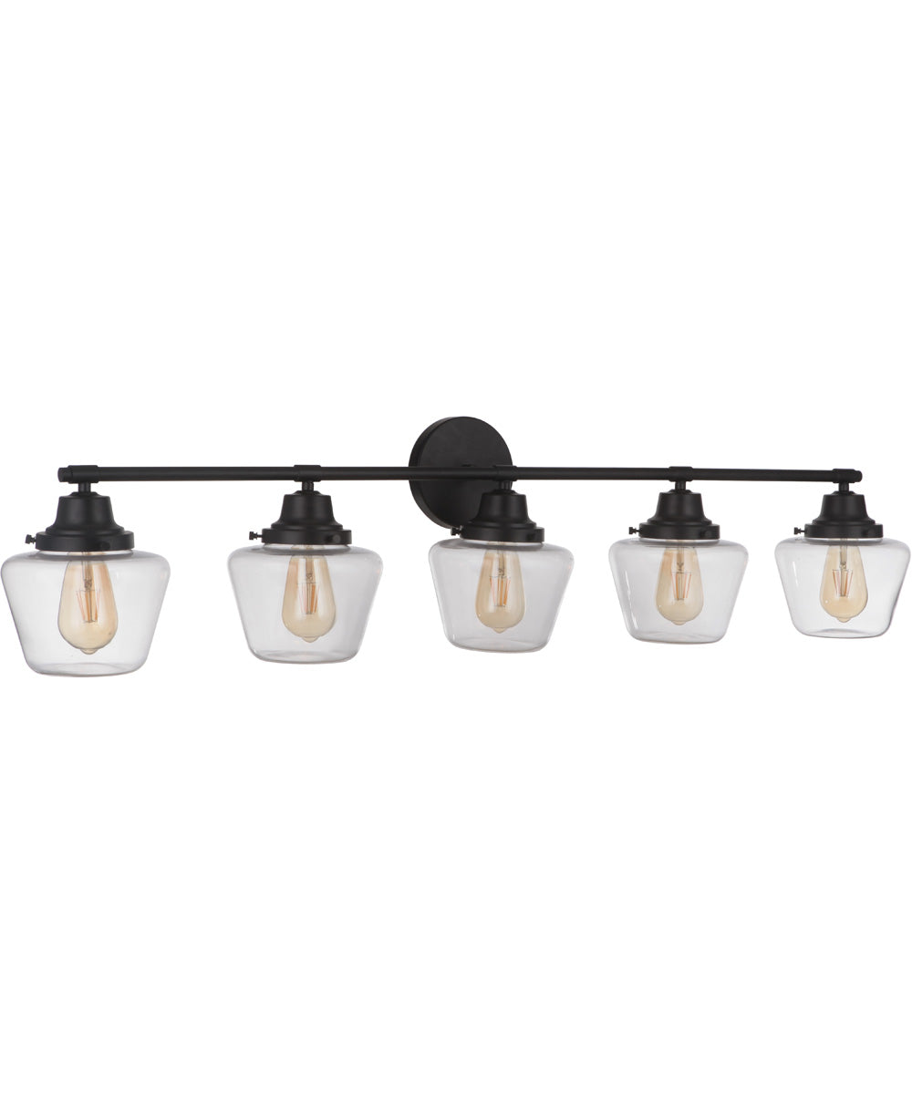 Essex 5-Light Bath Vanity Light Flat Black