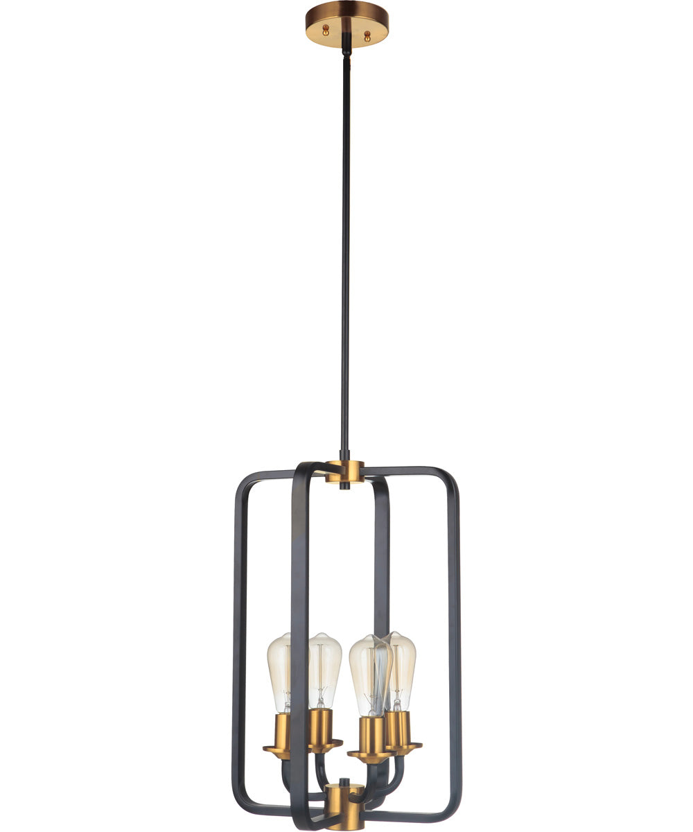 Randolph 4-Light Foyer Light Flat Black/Satin Brass
