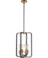 Randolph 4-Light Foyer Light Flat Black/Satin Brass