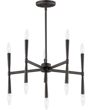 Rome 10-Light Chandelier Black