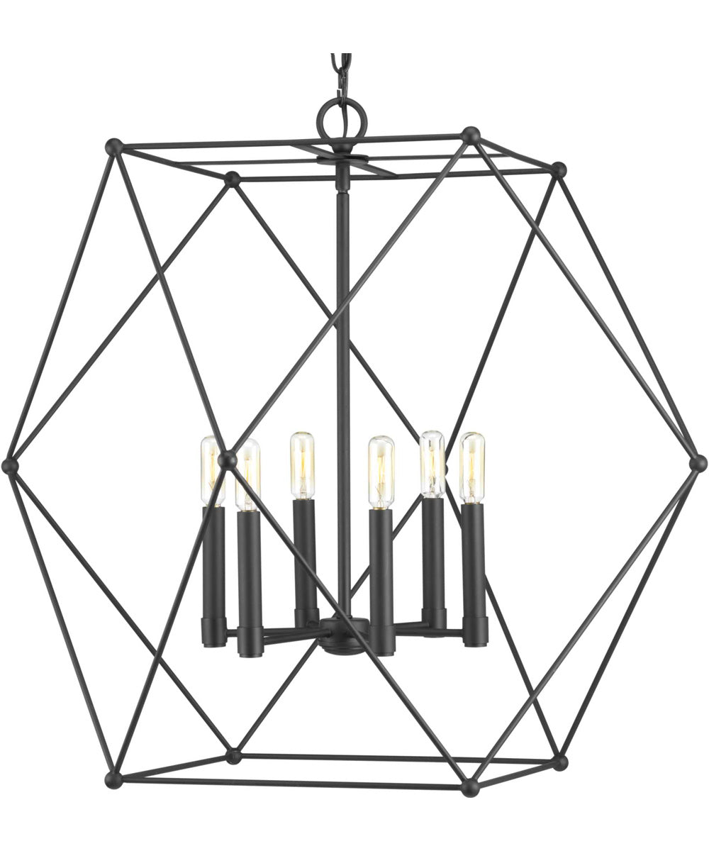 Spatial 6-Light Global Pendant Light Matte Black