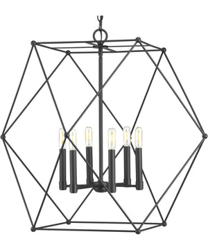 Spatial 6-Light Global Pendant Light Matte Black