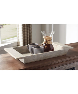 3"H Michaiah Tray Antique White