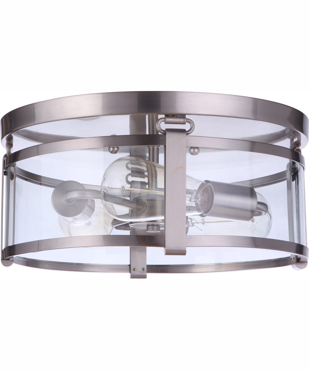 Elliot 3-Light Flush Mount Brushed Polished Nickel