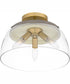 Burkett Medium 3-light Semi Flush Mount Light Gold