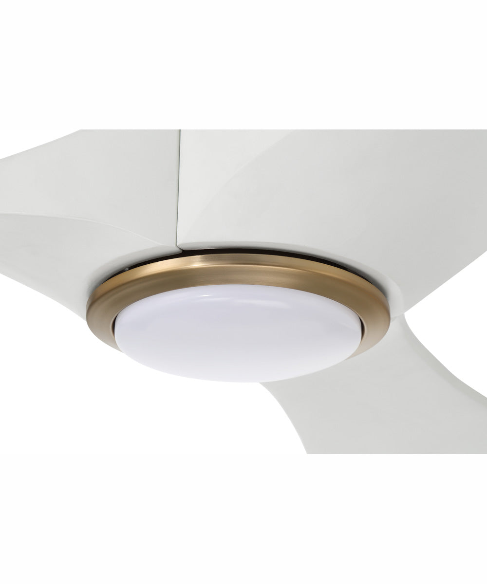 60" Envy 1-Light Indoor/Outdoor Ceiling Fan White/Satin Brass